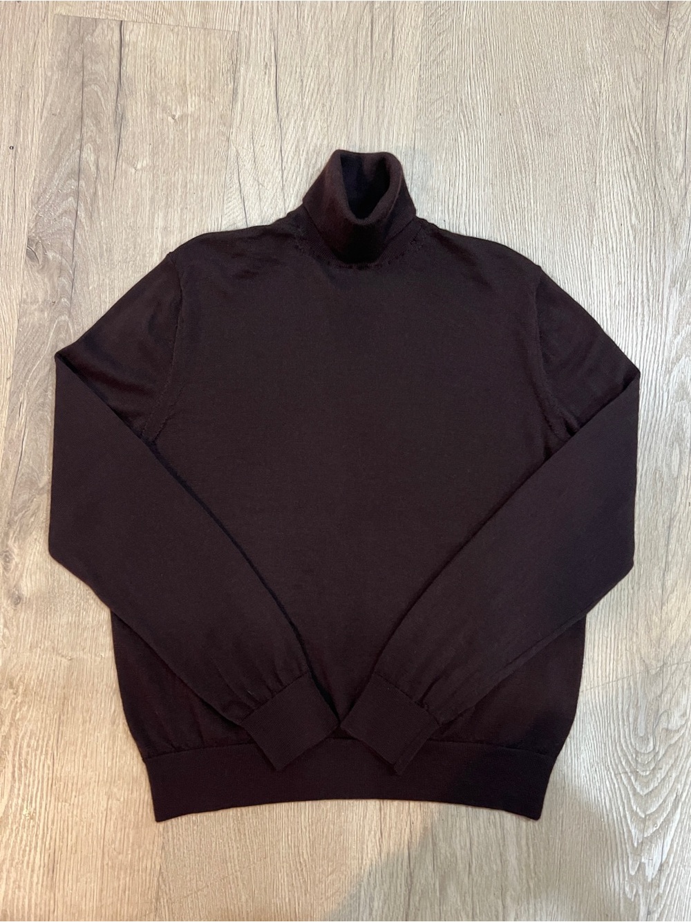 Banana Republic Men's 100% Merino Wool Turtleneck Sweater Size Large Brown
